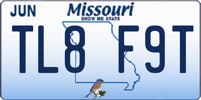 MO license plate TL8F9T