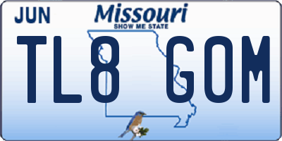 MO license plate TL8G0M