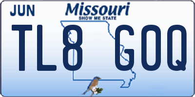 MO license plate TL8G0Q