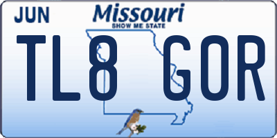MO license plate TL8G0R