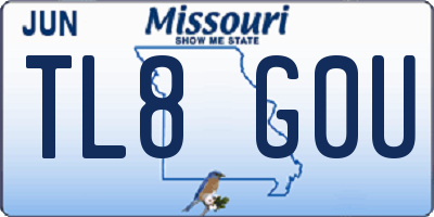 MO license plate TL8G0U