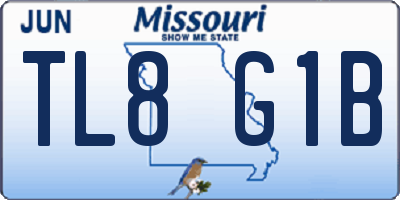 MO license plate TL8G1B