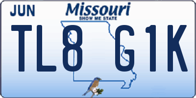 MO license plate TL8G1K