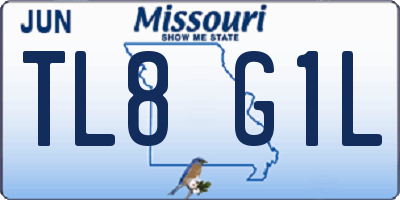 MO license plate TL8G1L