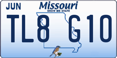 MO license plate TL8G1O