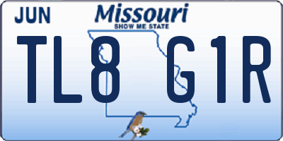 MO license plate TL8G1R