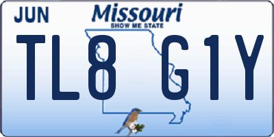 MO license plate TL8G1Y