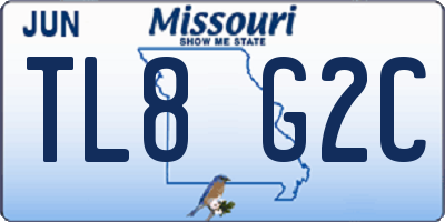 MO license plate TL8G2C