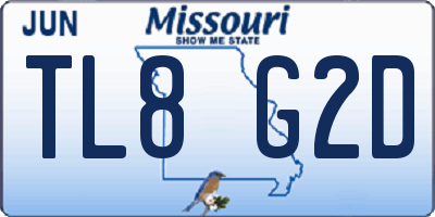 MO license plate TL8G2D