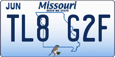MO license plate TL8G2F