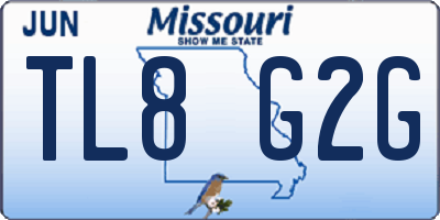 MO license plate TL8G2G