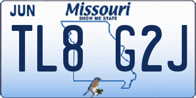 MO license plate TL8G2J