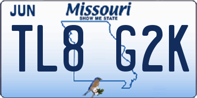 MO license plate TL8G2K