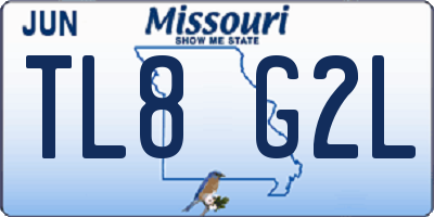 MO license plate TL8G2L