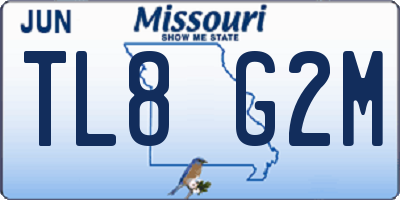 MO license plate TL8G2M