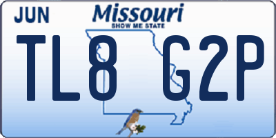 MO license plate TL8G2P