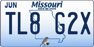 MO license plate TL8G2X