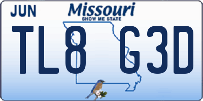 MO license plate TL8G3D