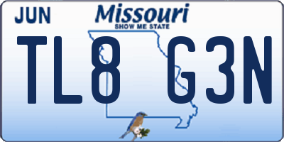 MO license plate TL8G3N