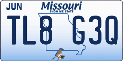 MO license plate TL8G3Q