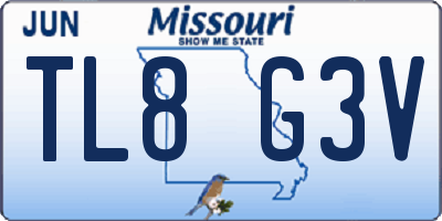 MO license plate TL8G3V