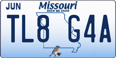 MO license plate TL8G4A