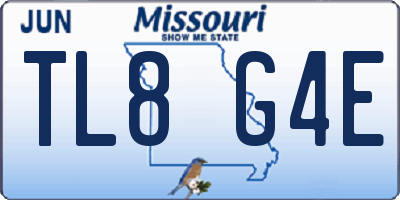 MO license plate TL8G4E
