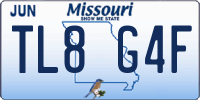 MO license plate TL8G4F