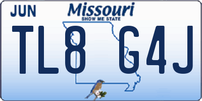 MO license plate TL8G4J