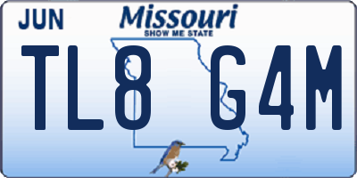 MO license plate TL8G4M