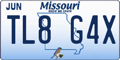MO license plate TL8G4X