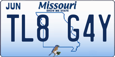 MO license plate TL8G4Y