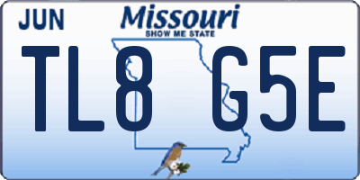 MO license plate TL8G5E