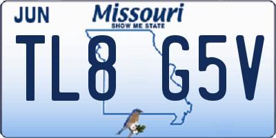 MO license plate TL8G5V