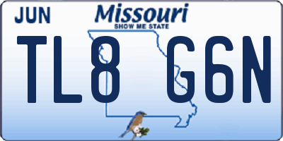 MO license plate TL8G6N