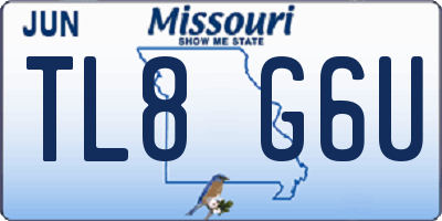 MO license plate TL8G6U