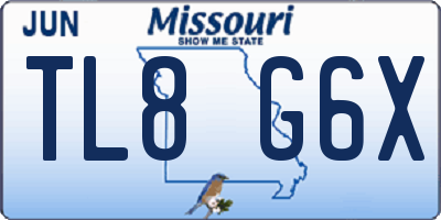 MO license plate TL8G6X