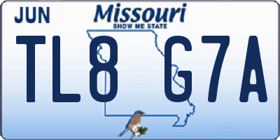 MO license plate TL8G7A