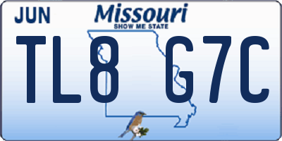 MO license plate TL8G7C