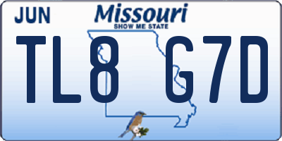 MO license plate TL8G7D
