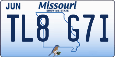 MO license plate TL8G7I