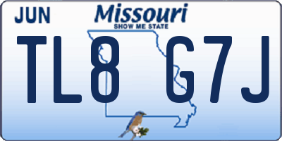 MO license plate TL8G7J