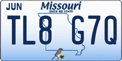 MO license plate TL8G7Q