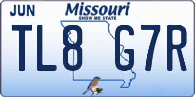 MO license plate TL8G7R