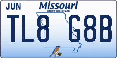 MO license plate TL8G8B