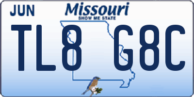 MO license plate TL8G8C