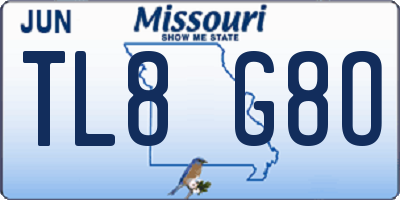 MO license plate TL8G8O