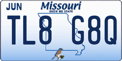 MO license plate TL8G8Q