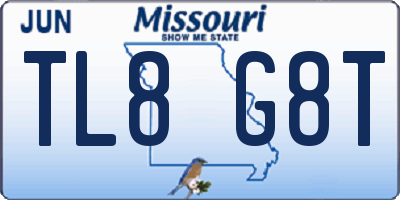 MO license plate TL8G8T