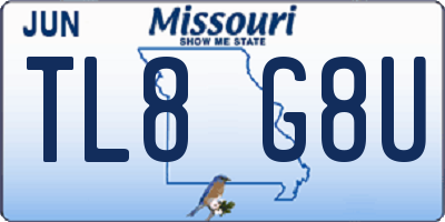 MO license plate TL8G8U